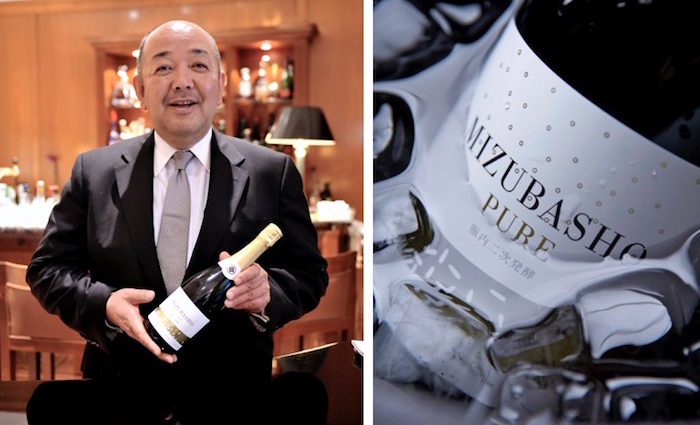 Prickelnder Reiswein. Sparkling Saké