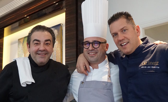 Dinner im ”Pavillon”: Chefkoch Laurent Eperon mit Juan Amador und Jacob Jan Boerma