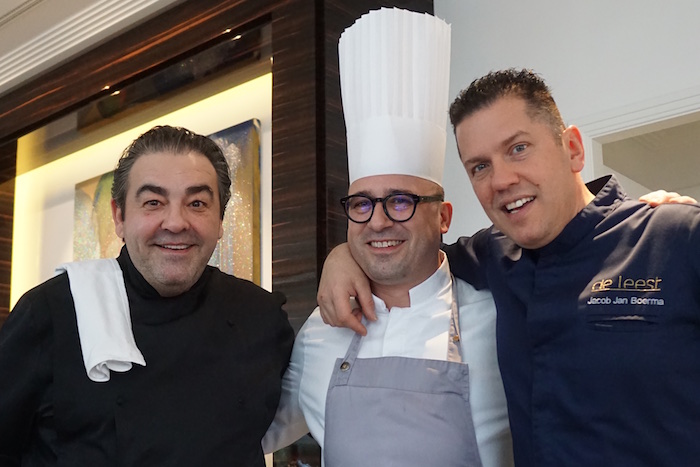 Dinner im ”Pavillon”: Chefkoch Laurent Eperon mit Juan Amador und Jacob Jan Boerma Dinner im ”Pavillon”: Chefkoch Laurent Eperon mit Juan Amador und Jacob Jan Boerma