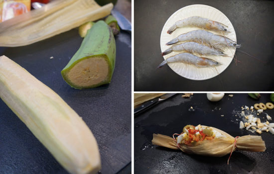 Maisblätter, Garnelen, Kochbananen – exotische Tamales