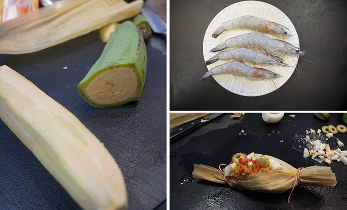 Maisblätter, Garnelen, Kochbananen – exotische Tamales Maisblätter, Garnelen, Kochbananen – exotische Tamales
